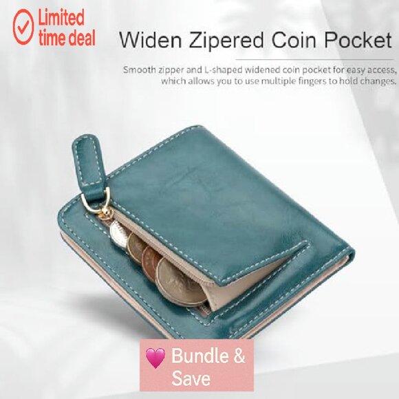 Slim RFID Vegan Leather Wallet with Sunflower Design, 6 Card Slots - Picture 4 of 7